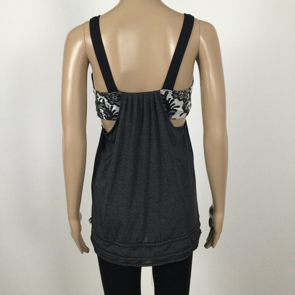 LULULEMON Run Back On Track Tank Black Laceoflage Polar Cream - Picture 4 of 6